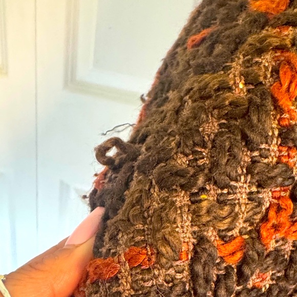 Cozy Brown and Red Women's Sweater - Picture 8 of 8